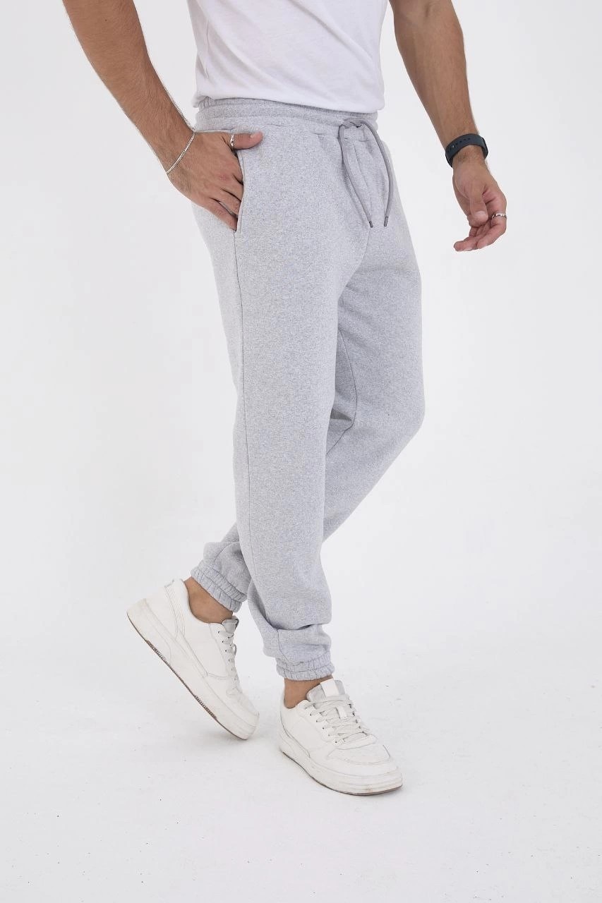 Hace Bazaar Kışlık Üç Iplik Lastikli Eşofman Pantolon - Gri -Hcb görsel 2