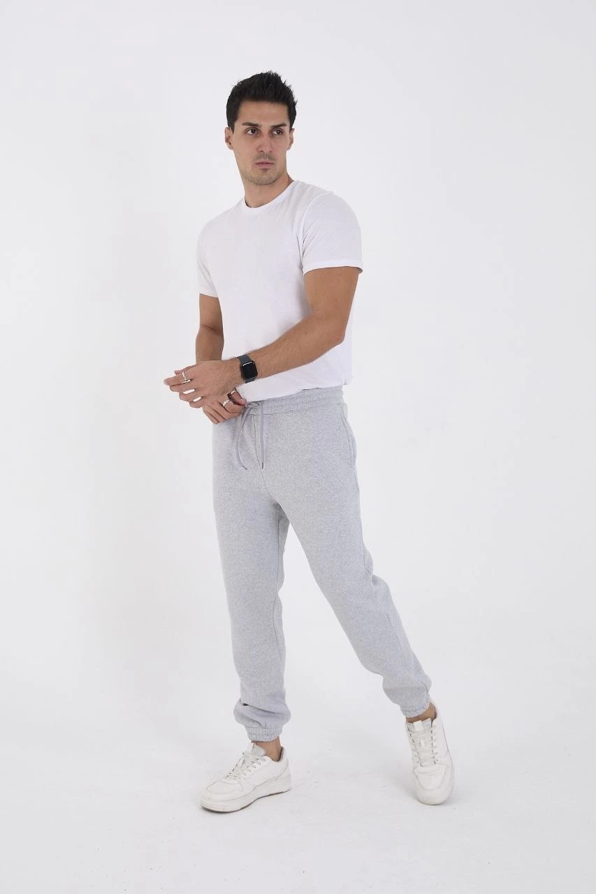 Hace Bazaar Kışlık Üç Iplik Lastikli Eşofman Pantolon - Gri -Hcb görsel 4