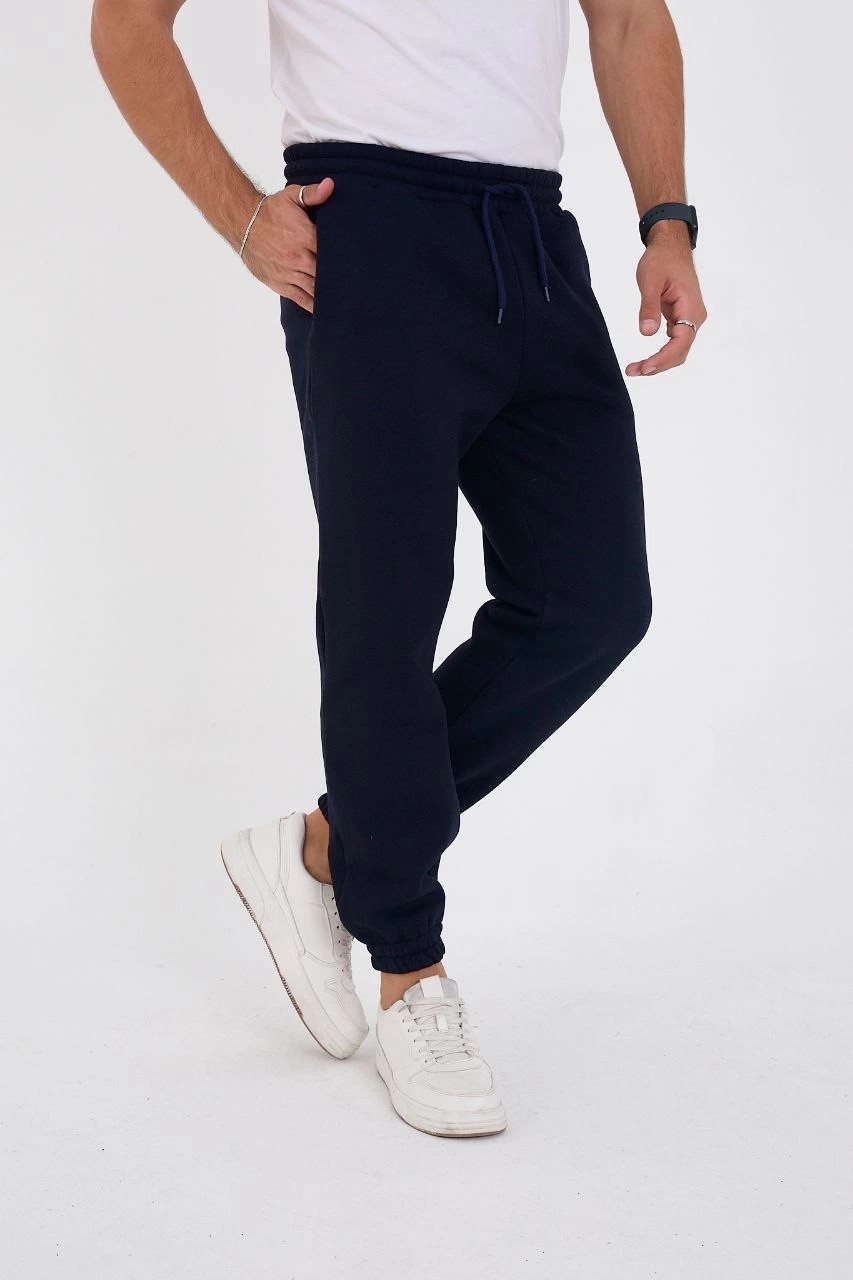 Hace Bazaar Kışlık Üç Iplik Lastikli Eşofman Pantolon - Lacivert -Hcb