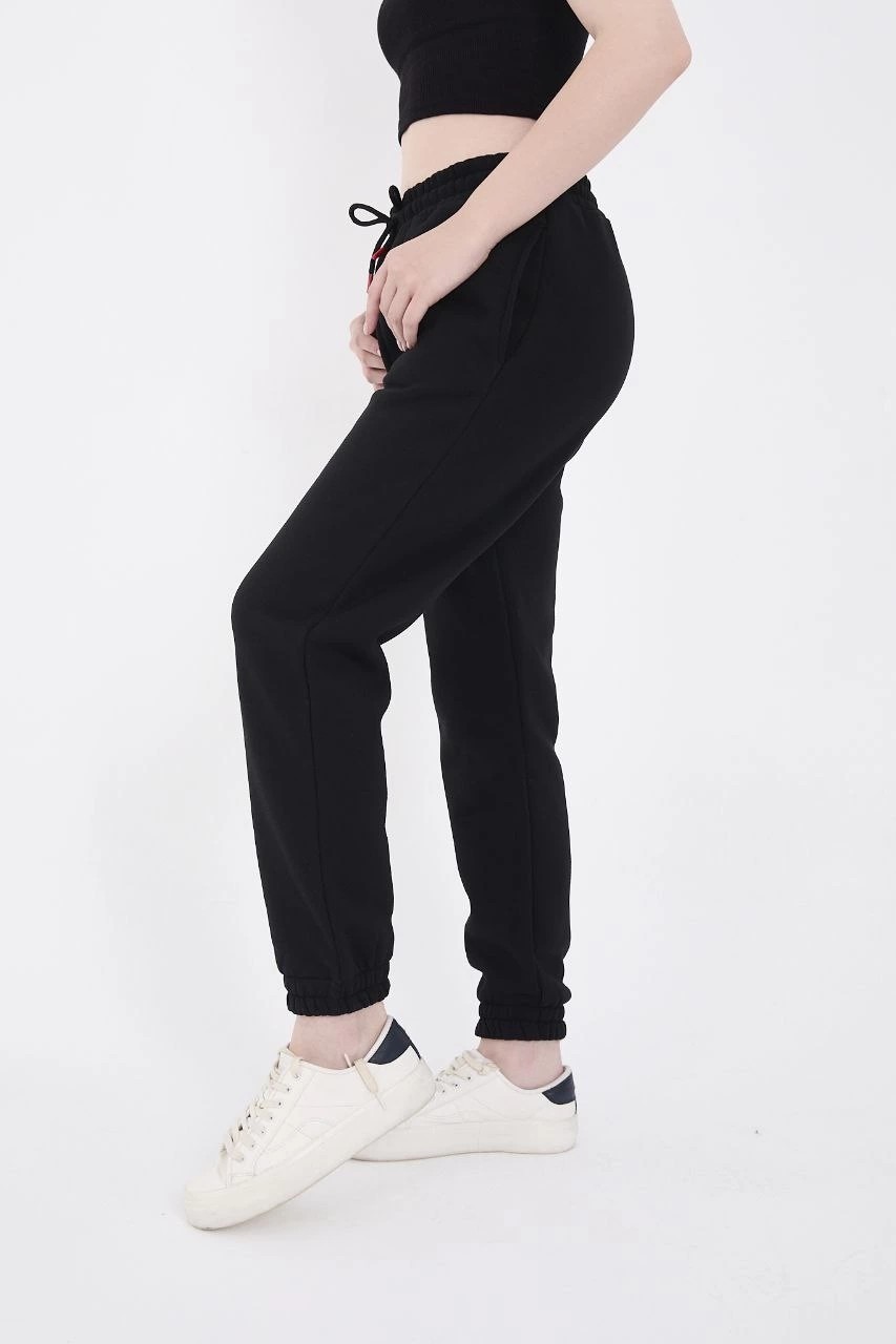 MidasTech Lastikli Baskılı Eşofman Pantolon - Siyah görsel 4