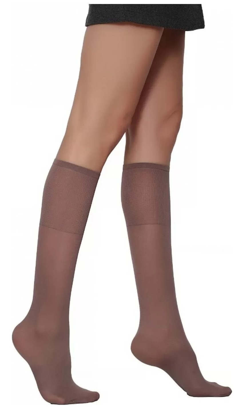 Çorap Diyarı & Daymod Comfort 50 Den Sıkmayan Lastik Ten Rengi Orta Kalın 3 Çift Diz Altı Çorap görsel 2
