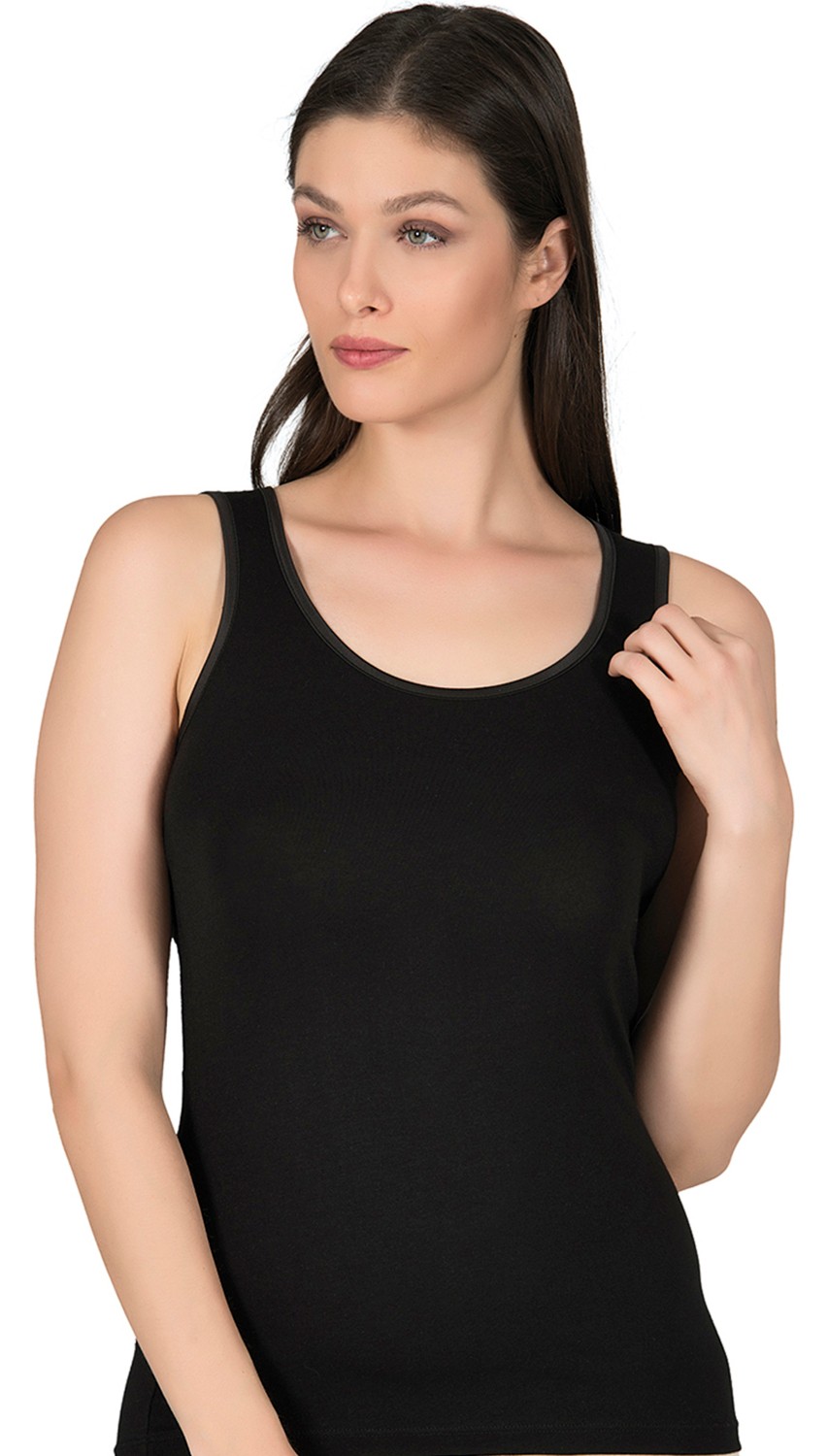 Özkan Underwear Özkan 25922 Kadın Viskon Esnek Yumuşak Kalın Askılı Yuvarlak Yaka Büyük Beden Örme Atlet görsel 3
