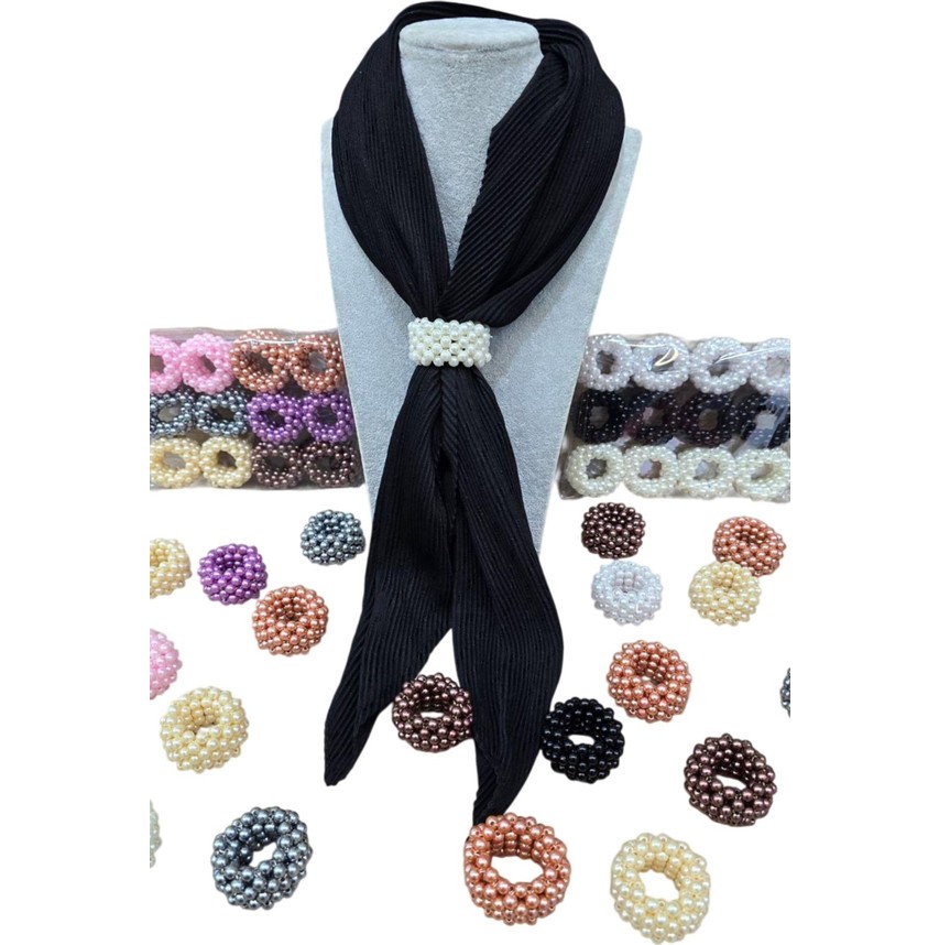Melodi Scarf Kadın Tesettür Eşarp Yüzüğü Mor görsel 2