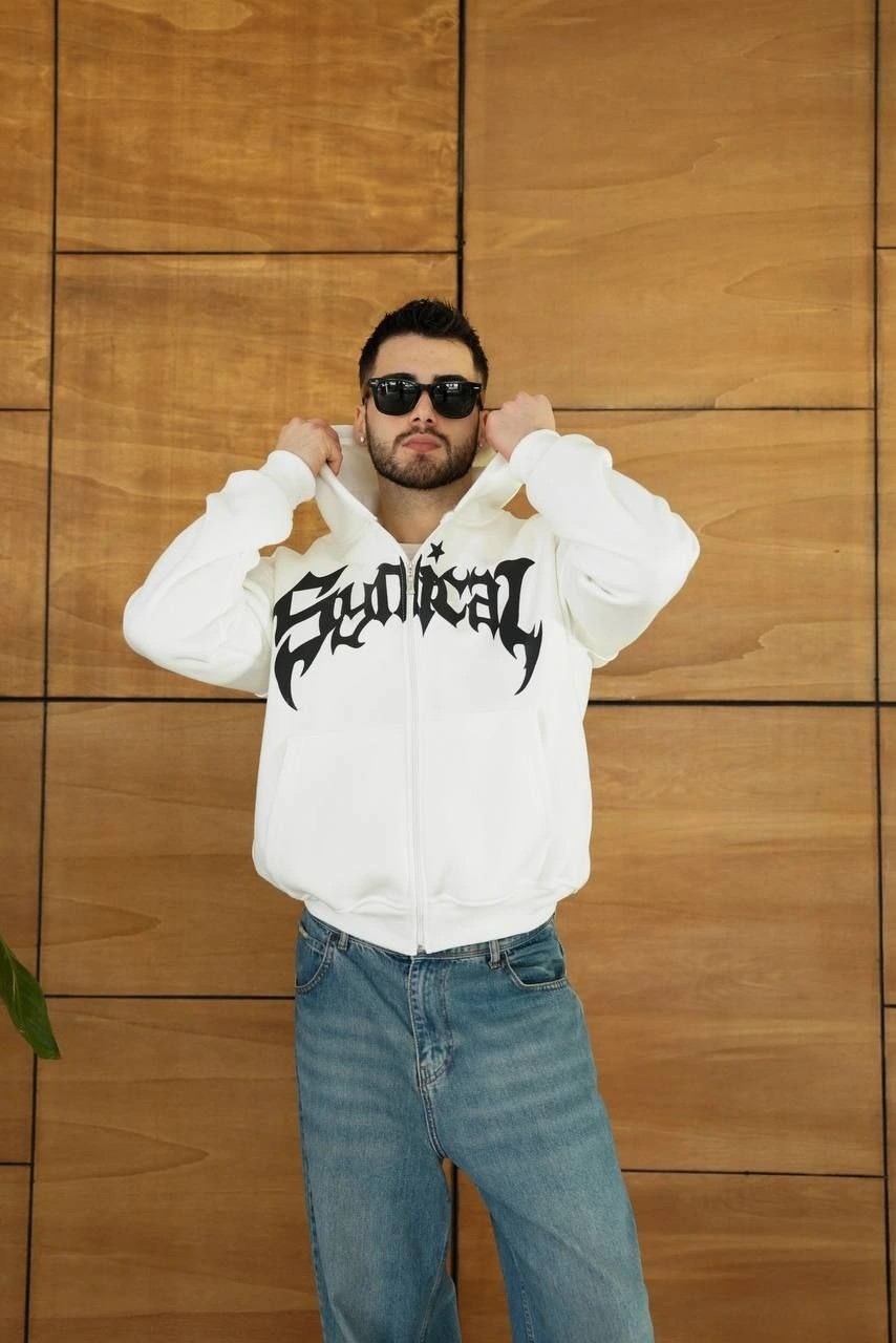 Kapüşonlu Sweatshirt Hoodie - Beyaz