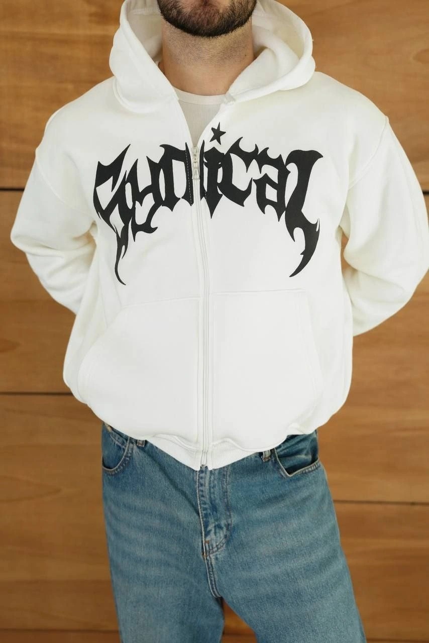Kapüşonlu Sweatshirt Hoodie - Beyaz görsel 3