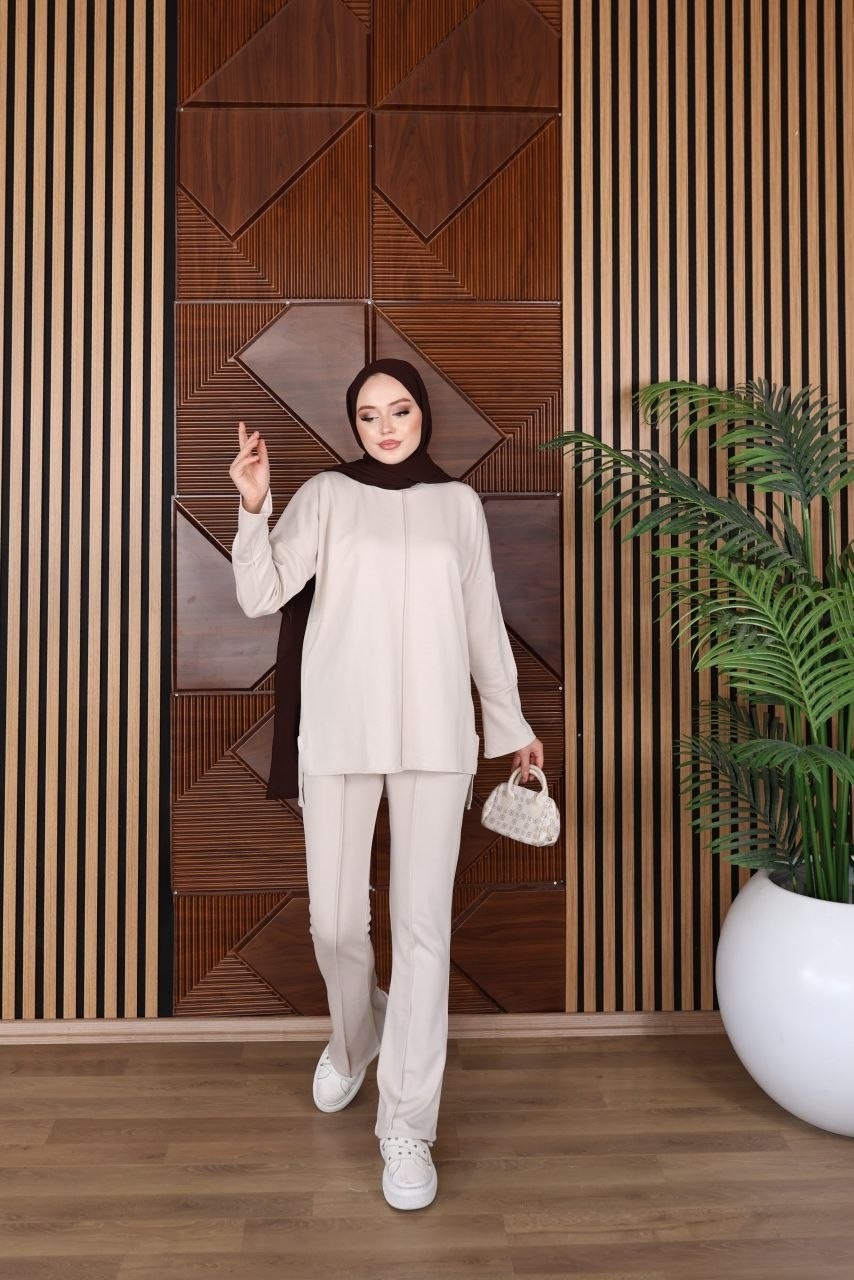 Trendparis Günlük Dikiş Detaylı Rahat Takım Lacivert görsel 3