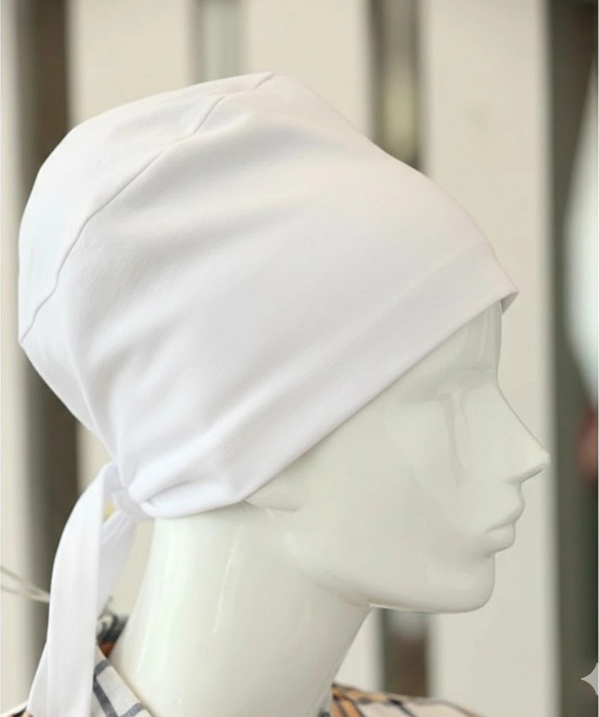 Hace Bazaar Bağlamalı Tesettür Bone - Bağlamalı Bandana Beyaz 5 Adet