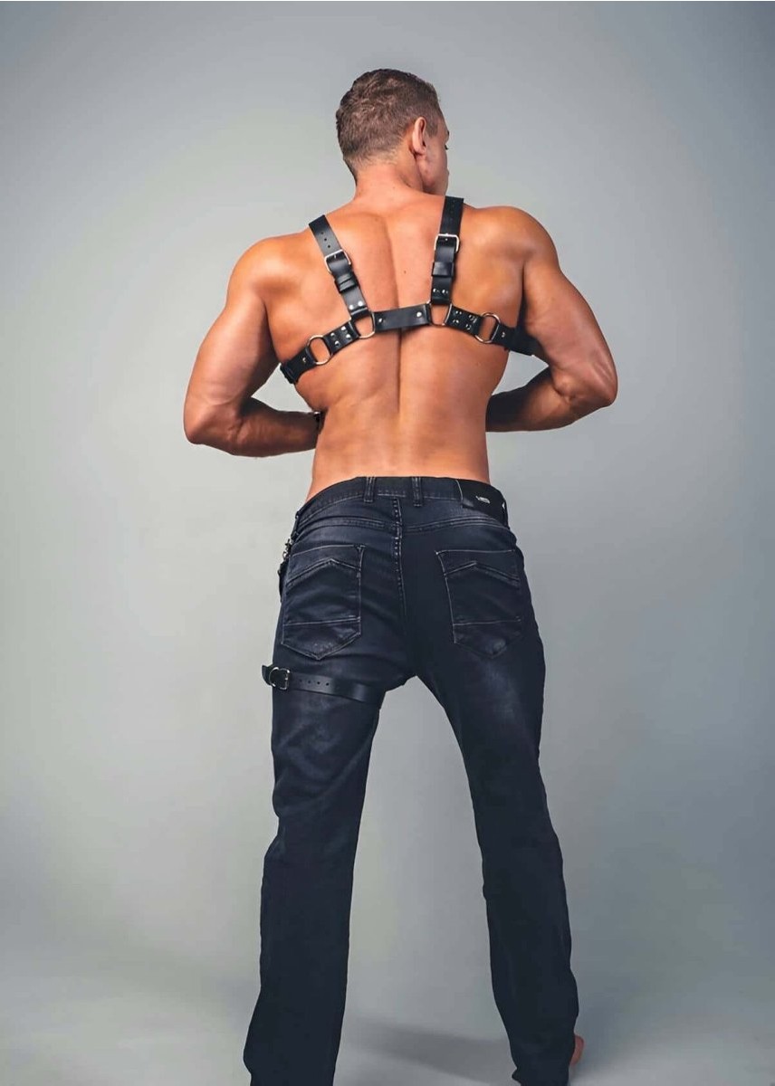 mery Göğüs Üzeri Seksi Deri Erkek Harness - BRFM52 Mery Woman görsel 2