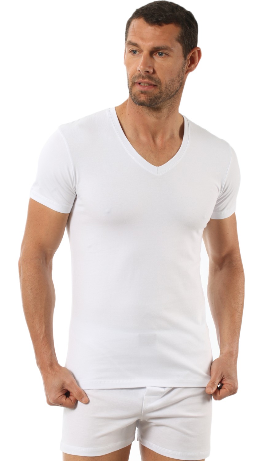 Özkan Underwear Özkan 0273 Erkek %95 Pamuklu Likralı Süprem V Yaka Yarım Kol Esnek Rahat Tişört Fanila görsel 8