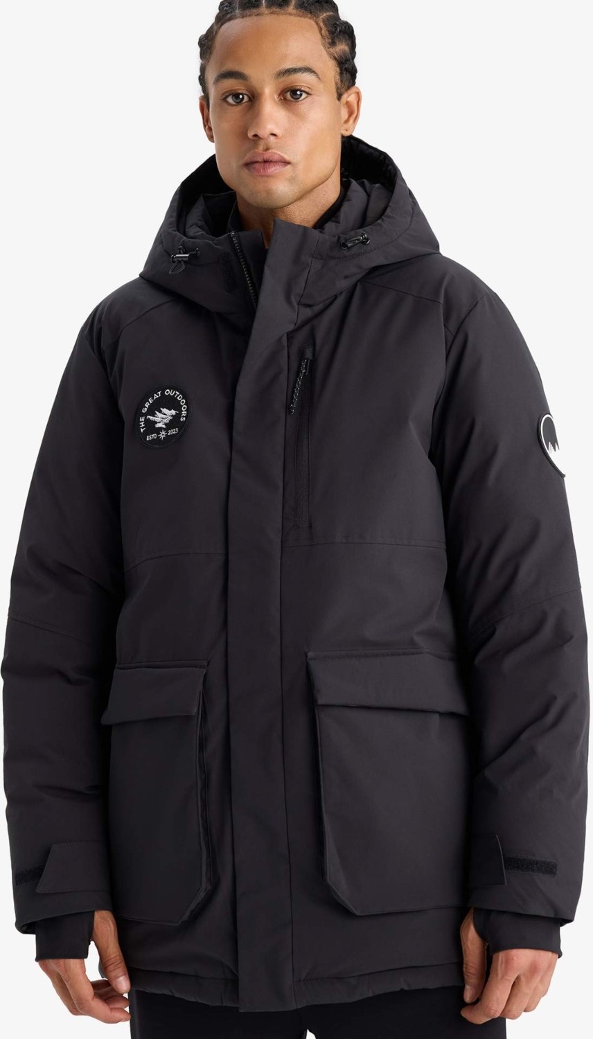 DeFacto Sıcak Tutan Su İtici Regular Fit Kapüşonlu Fermuarlı Rüzgar Geçirmez Parka Mont F3793AX25WN