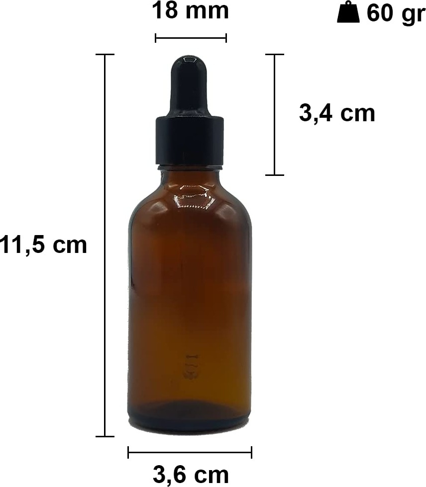 Kazan Hobi Amber 50 ml Metal Siyah Sızdırmaz Kapaklı Dropper Damlalıklı Cam Şişe 30 Adet görsel 5