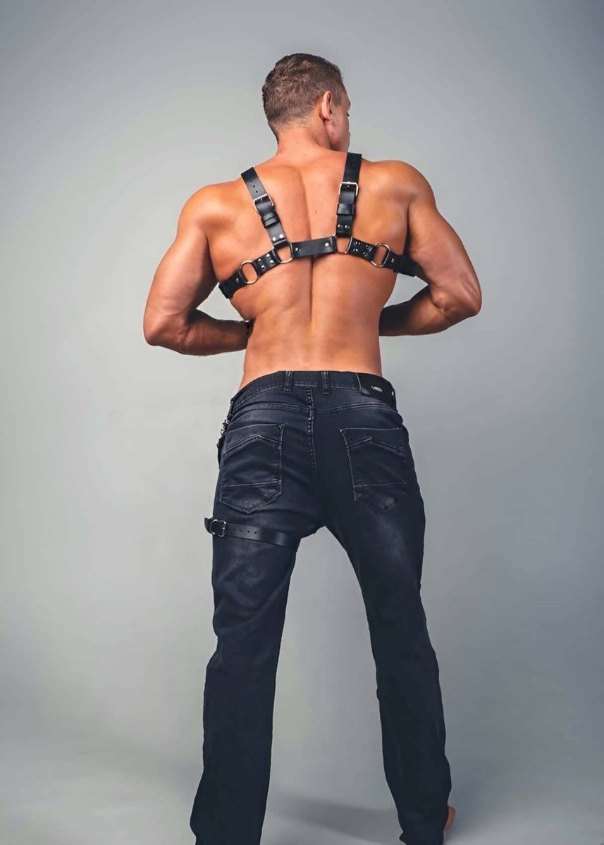 mery Göğüs Üzeri Seksi Deri Erkek Harness - BRFM52 Mery Woman görsel 6
