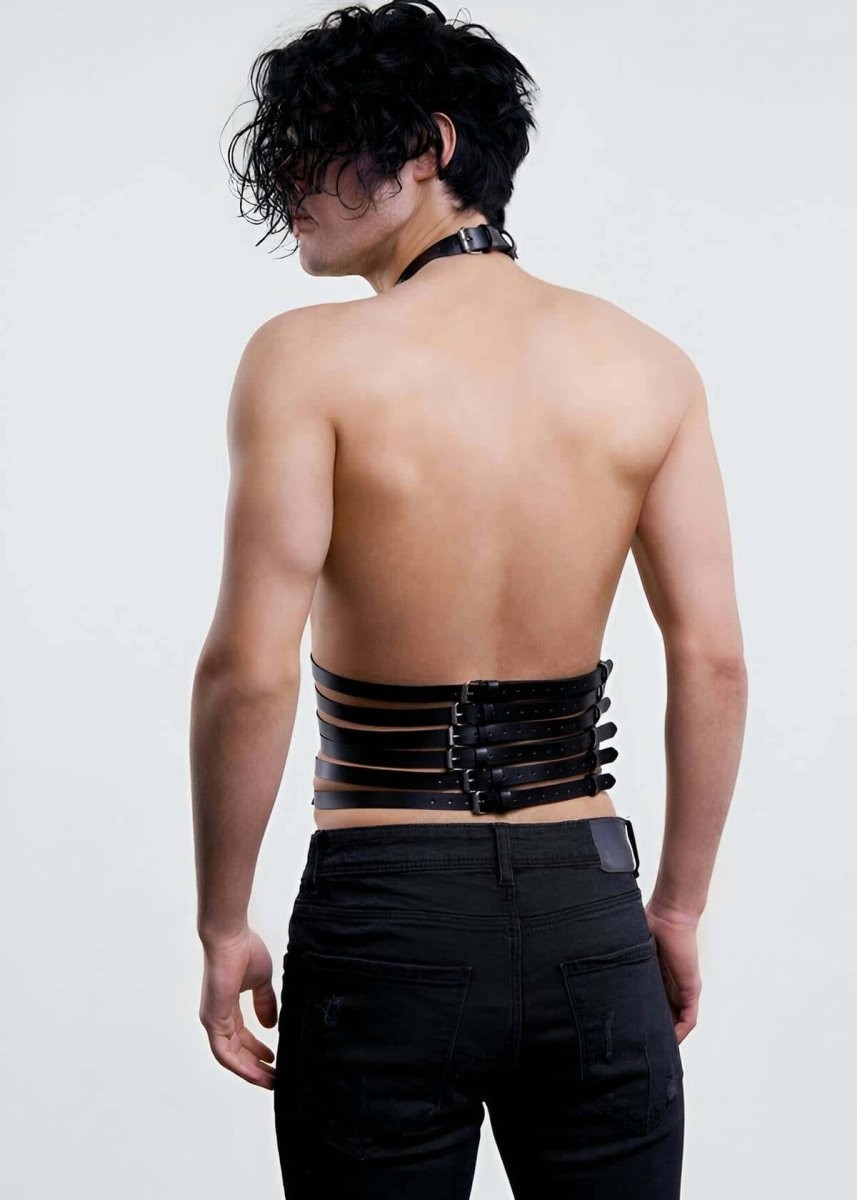 Beruflic Erkek Fantazi Giyim Parelel Detaylı Üçgen Harness - BRFM48 Under Moda görsel 2