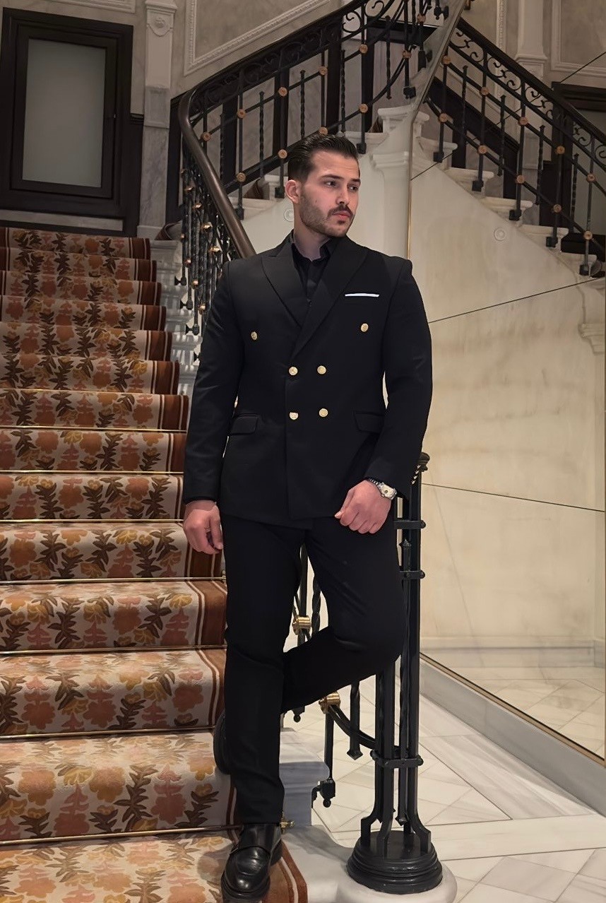 Sabri Zengin Erkek Kruvaze Slim Fit Takım Elbise görsel 6