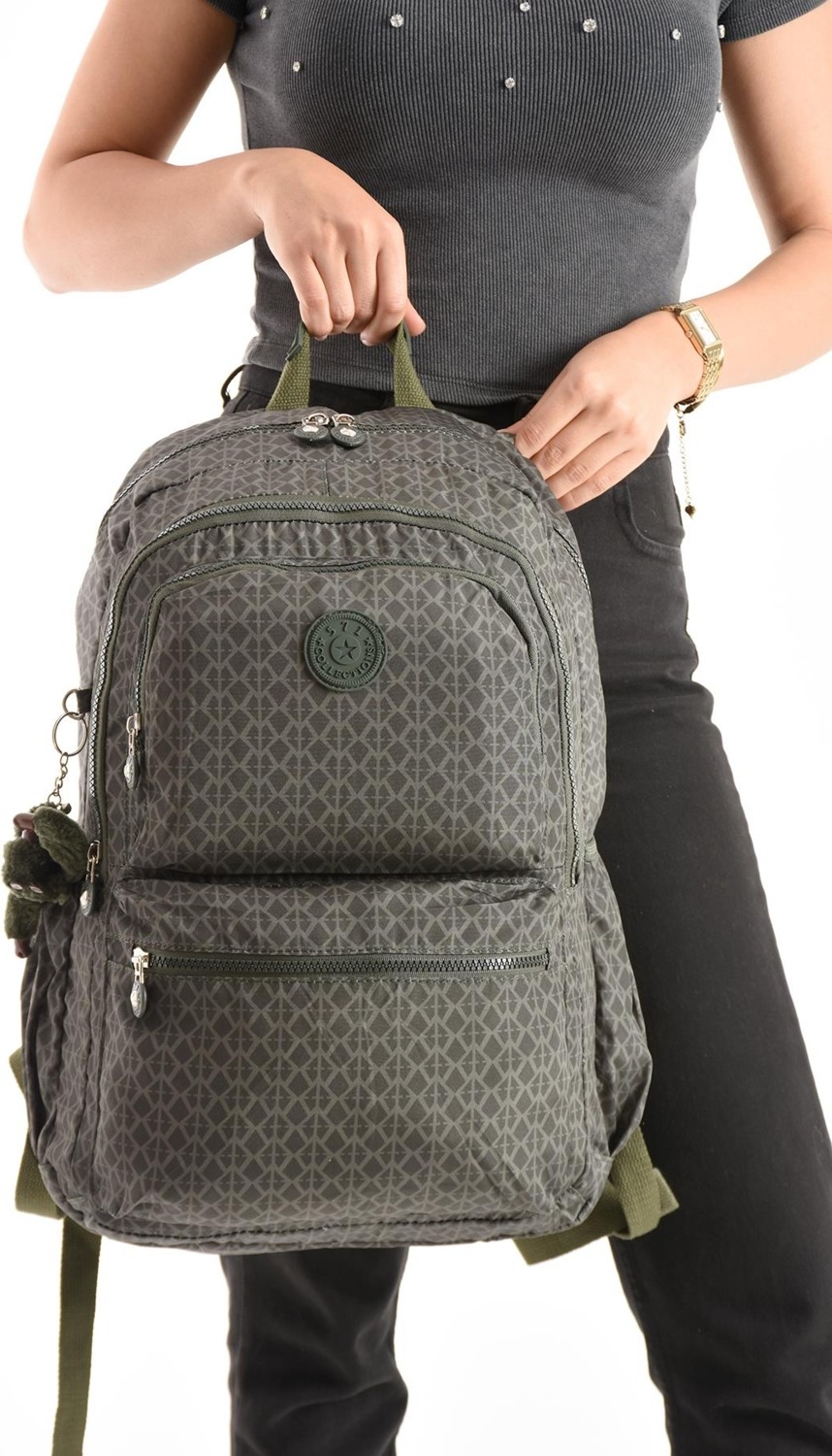 571 Collections Çanta Ultra Hafif Sırt Çantası Okul Seyahat Unisex Desenli Yeşil (Model: 571-1C) görsel 3