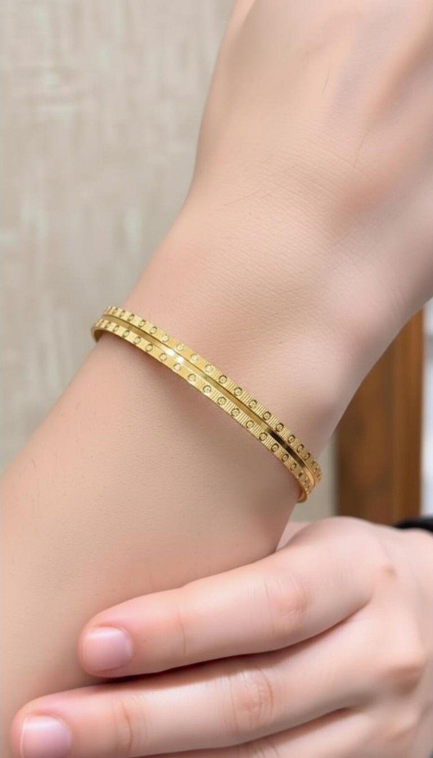 Kuyumcu Nurettin 20 gr (Gram) Dorika Ray Desenli Çöp Bilezik Yatırımlık Işçiliksiz 22 Ayar Altın