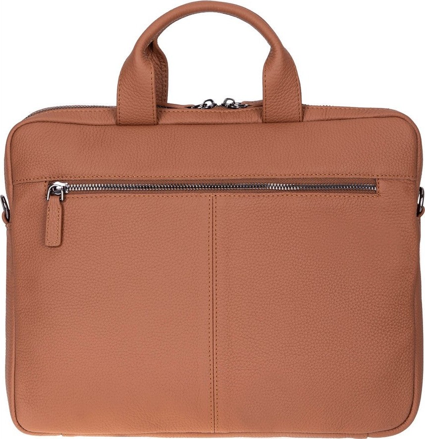 BloominBag Bloom Urban Shell Pro 16" Warm Tan Hakiki Deri Laptop / Macbook Çantası görsel 2