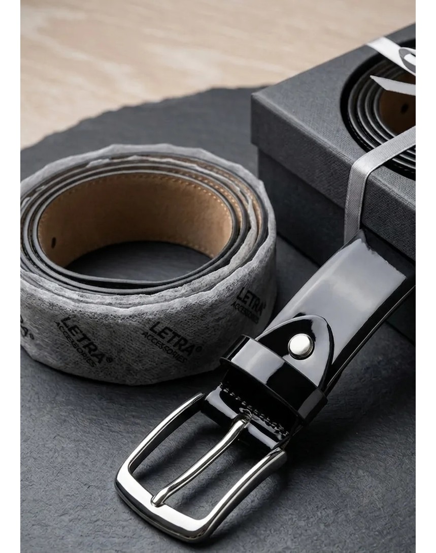 Growish GK0017 Battal Boy Hakiki Floter Dokulu Deri Büyük Beden Tek Parça Paslanmaz Toka Eni 4,5 cm Köprülü Siyah Spor Klasik Erkek Kemer görsel 4