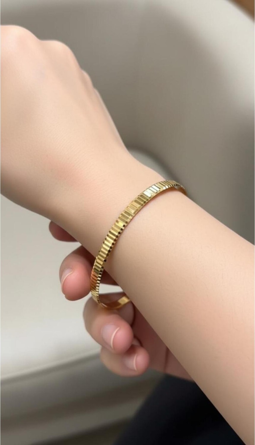 Kuyumcu Nurettin 15 gr (Gram) Ilizyon Çöp Bilezik 22 Ayar Altın Yatırımlık Işçiliksiz Altın