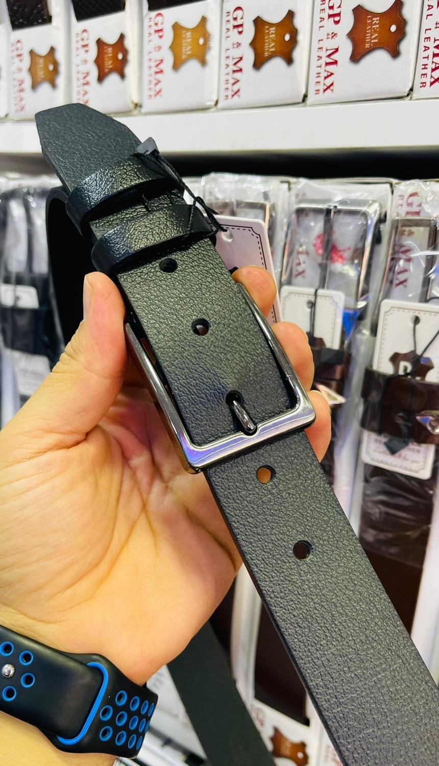 Bosskan 2 Adet 100 % Hakiki Deri Siyah ve Kahverengi Erkek Kumaş Kemer 3.4 cm görsel 6