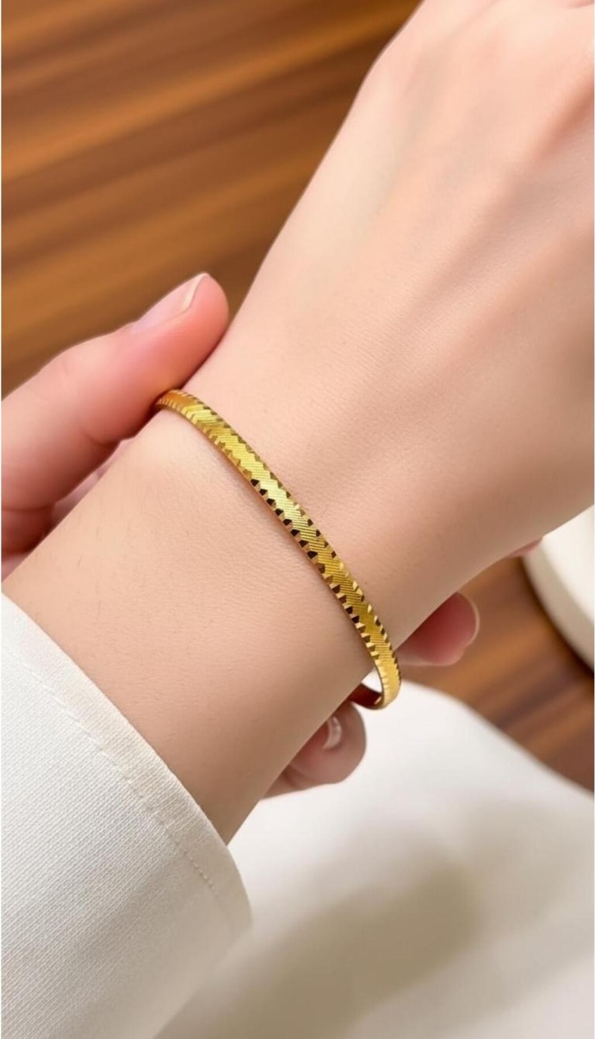 Kuyumcu Nurettin 12 gr (Gram) Kalemli Trabzon Desen Çöp Bilezik 22 Ayar Altın Yatırımlık Işçiliksiz