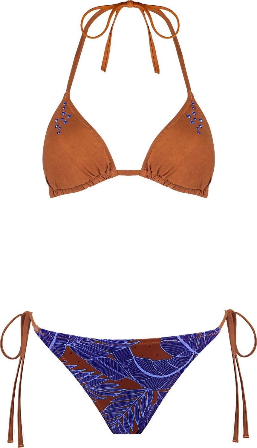 Ayyıldız 6629 Lila Kahverengi Üçgen Bikini Takımı görsel 2
