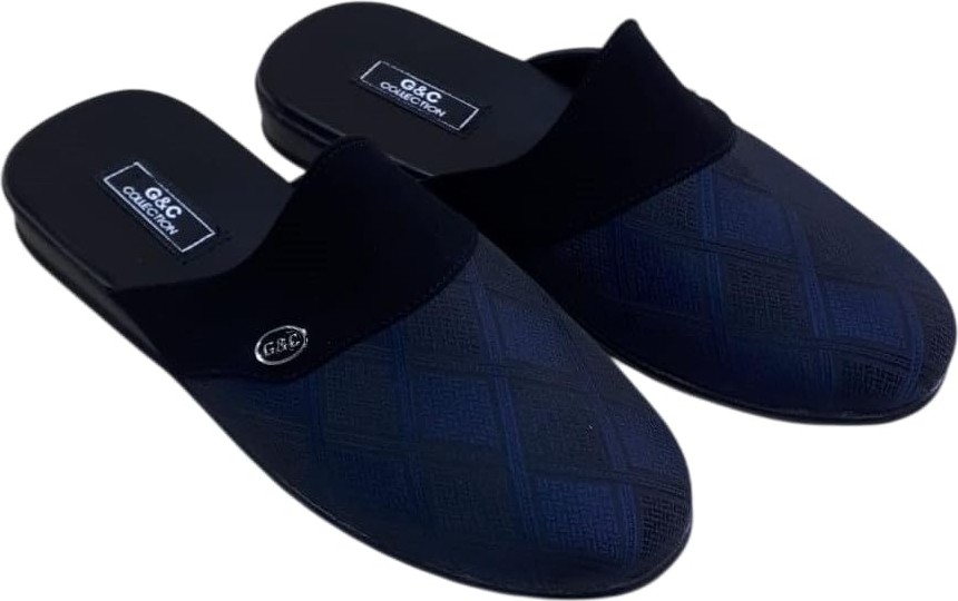 Mey İthalat Style G&c Collection 330 Erkek Ev Terliği; Geometrik Desenli Klasik Tasarım, Siyah/lacivert/bordo görsel 3