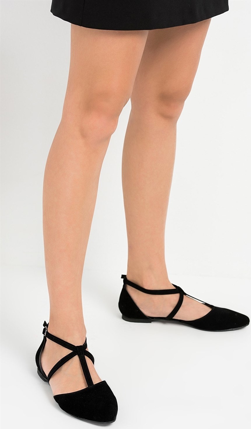 Fox Shoes Siyah Kadın Babet D726537302 görsel 8