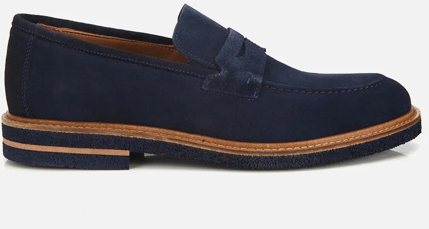 Hotiç Erkek Süet Deri Lacivert Klasik Loafer