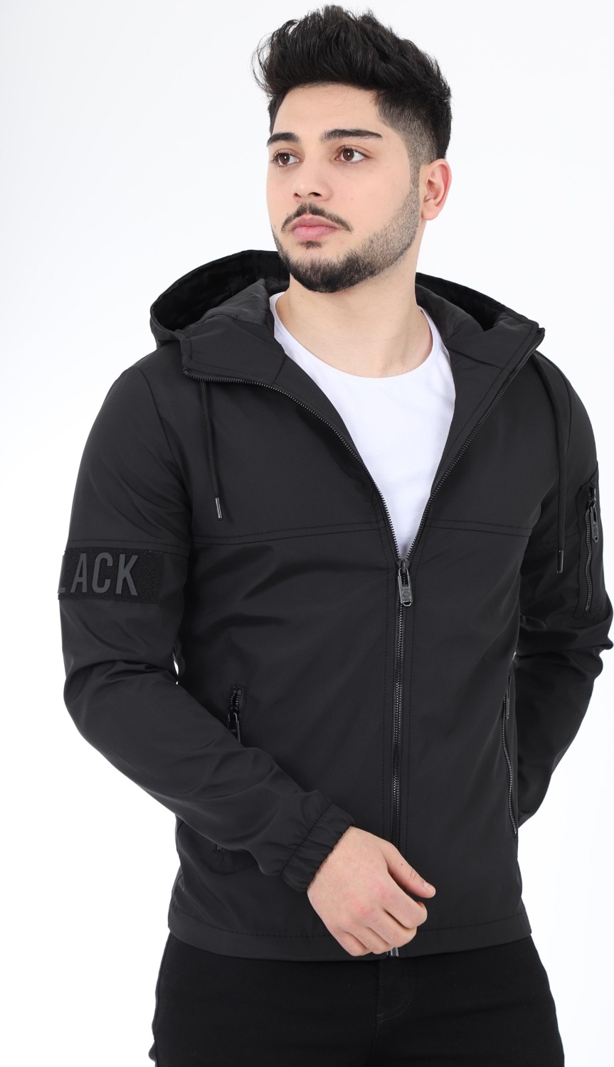 Stil Kombin Black Parçalı Kapşonlu Mevsimlik Mont Pldp 2907