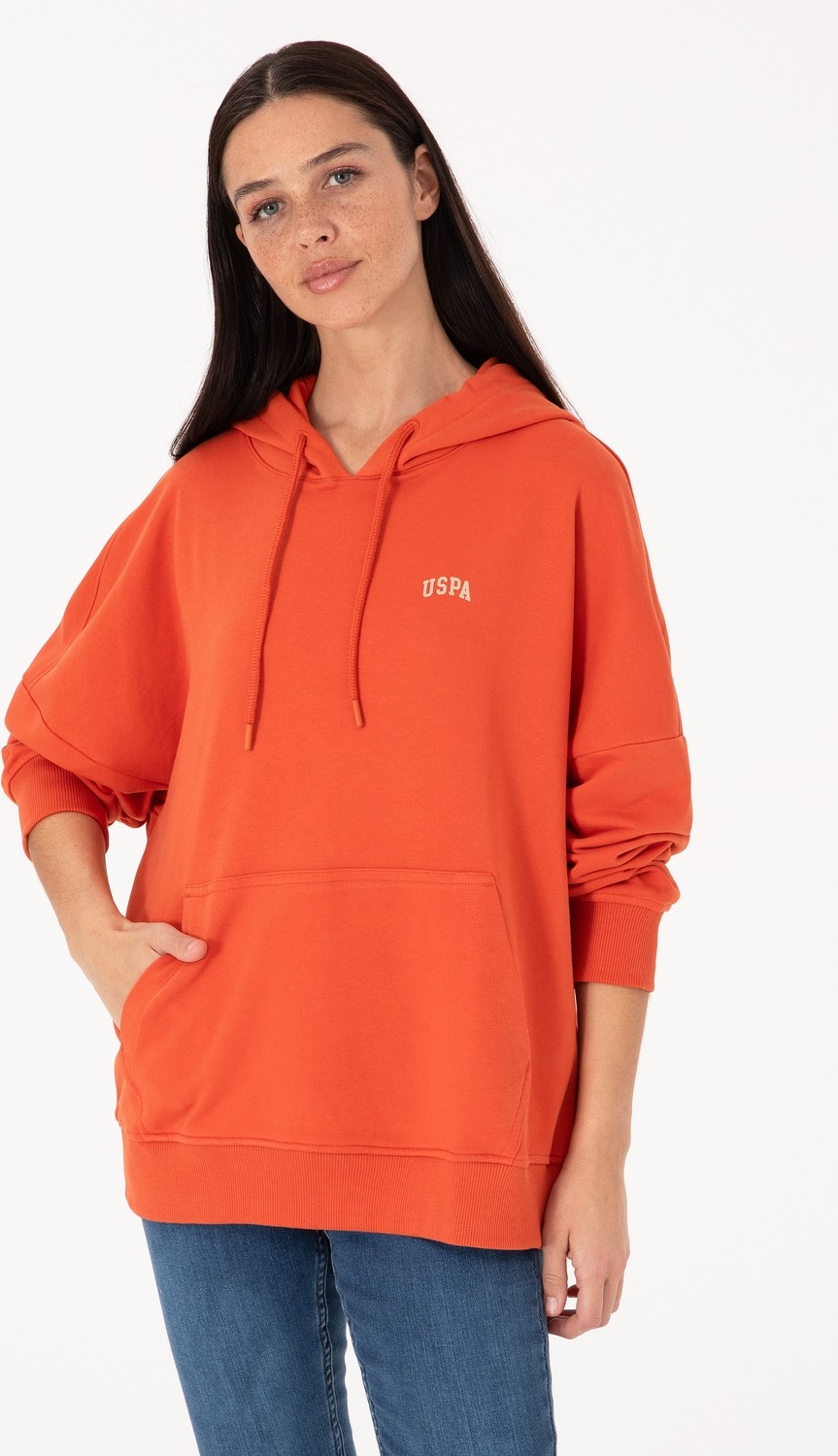 U.S. Polo Assn. Kadın Pudra Kapüşonlu Basic Sweatshirt 50297324-VR042 görsel 7