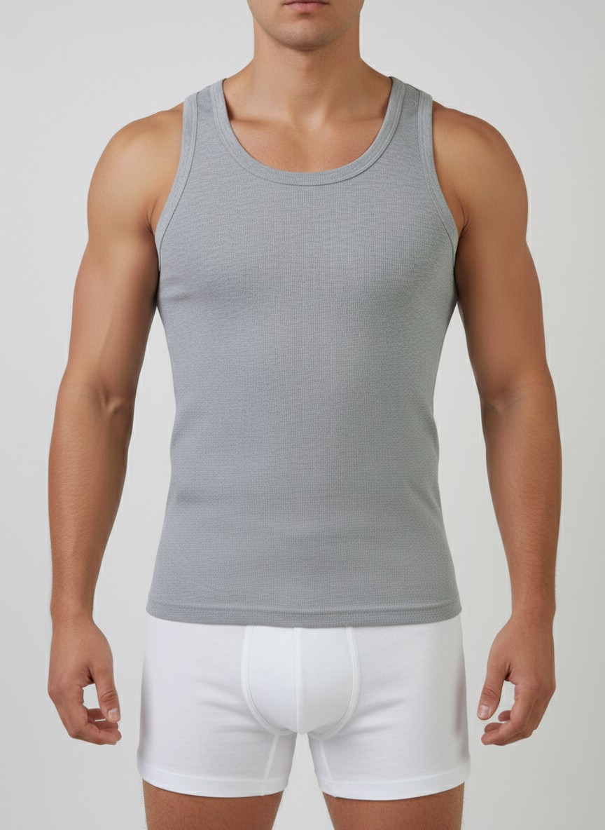 Balkonda Erkek Atlet Pamuklu İç Çamaşır 3'lü Paket Slim Fit Rahat - Berrak görsel 3
