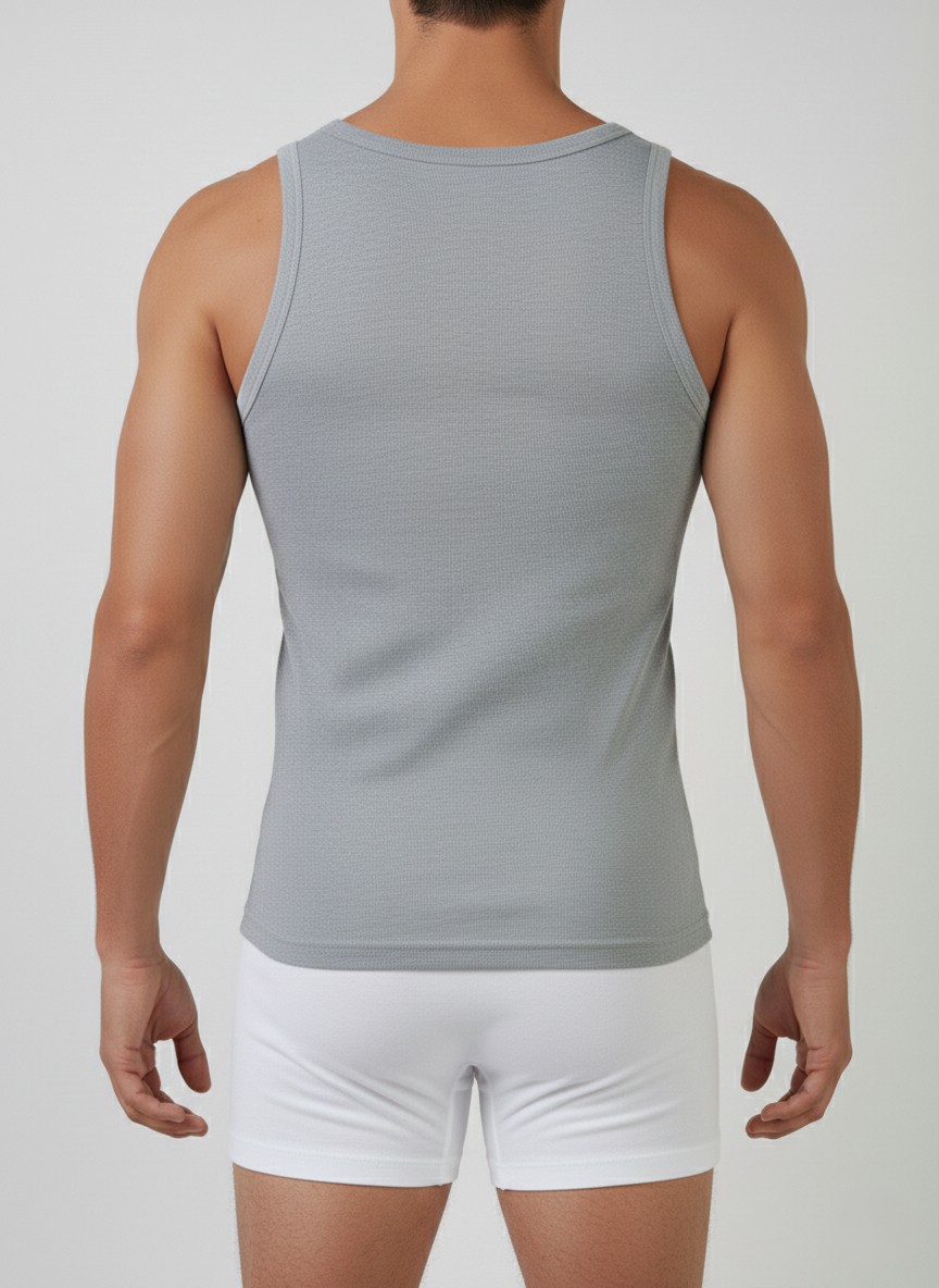 Balkonda Erkek Atlet Pamuklu İç Çamaşır 3'lü Paket Slim Fit Rahat - Berrak görsel 4