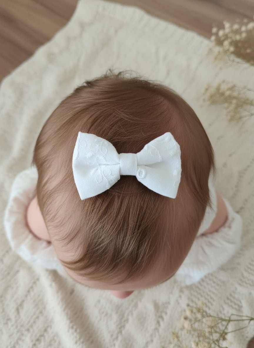 Toka Delisi Sarı Krem Beyaz Sevimli 3 Adet Fisto Saçsız Bebek Tokası görsel 2