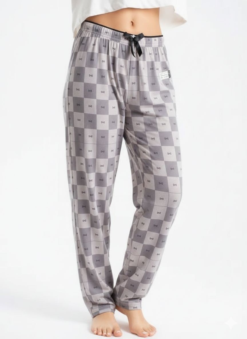 Hilal Yıldız ı Kurdale Desenli Ekoseli Pijama Altı