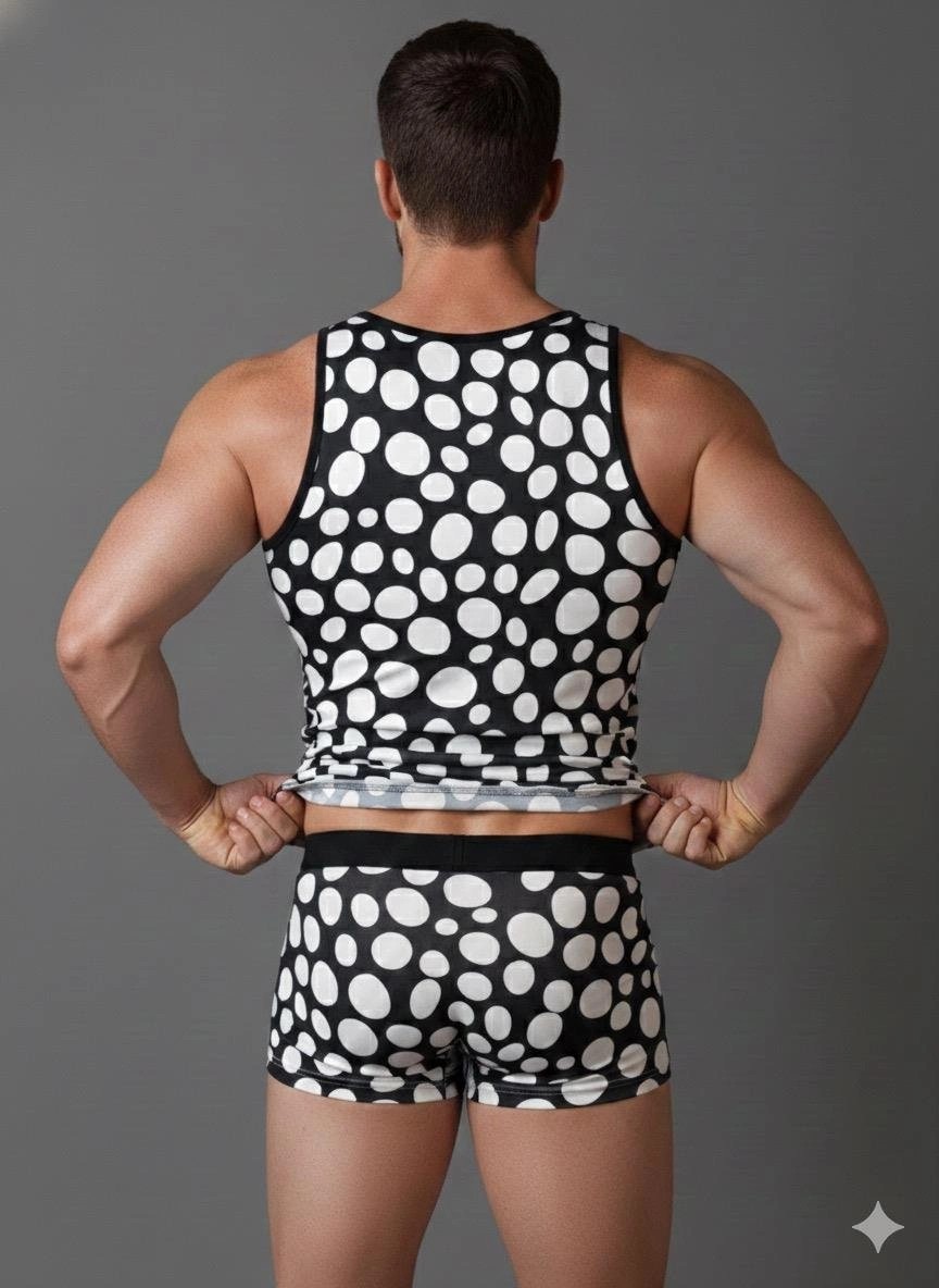 Çamaşır Kenti Erkek Desenli Tank Top Boxer Takımı görsel 3