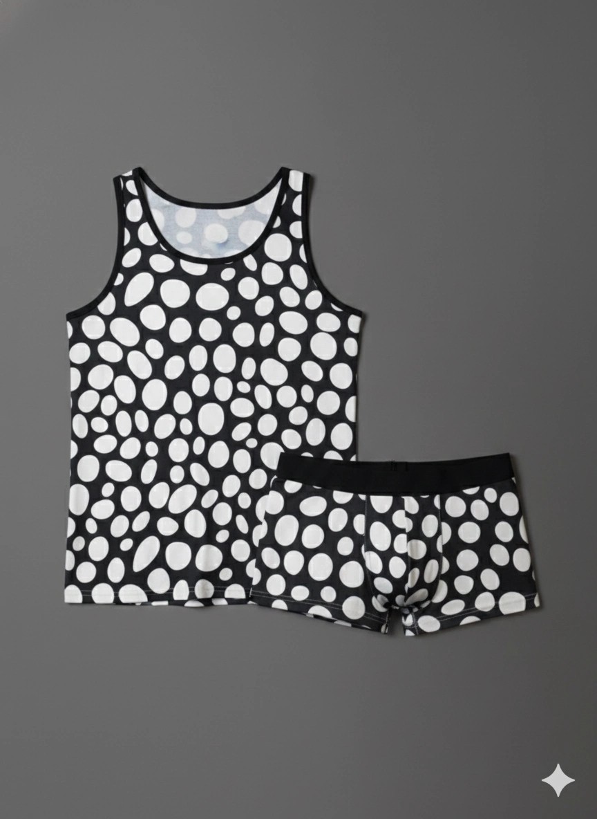 Çamaşır Kenti Erkek Desenli Tank Top Boxer Takımı görsel 4