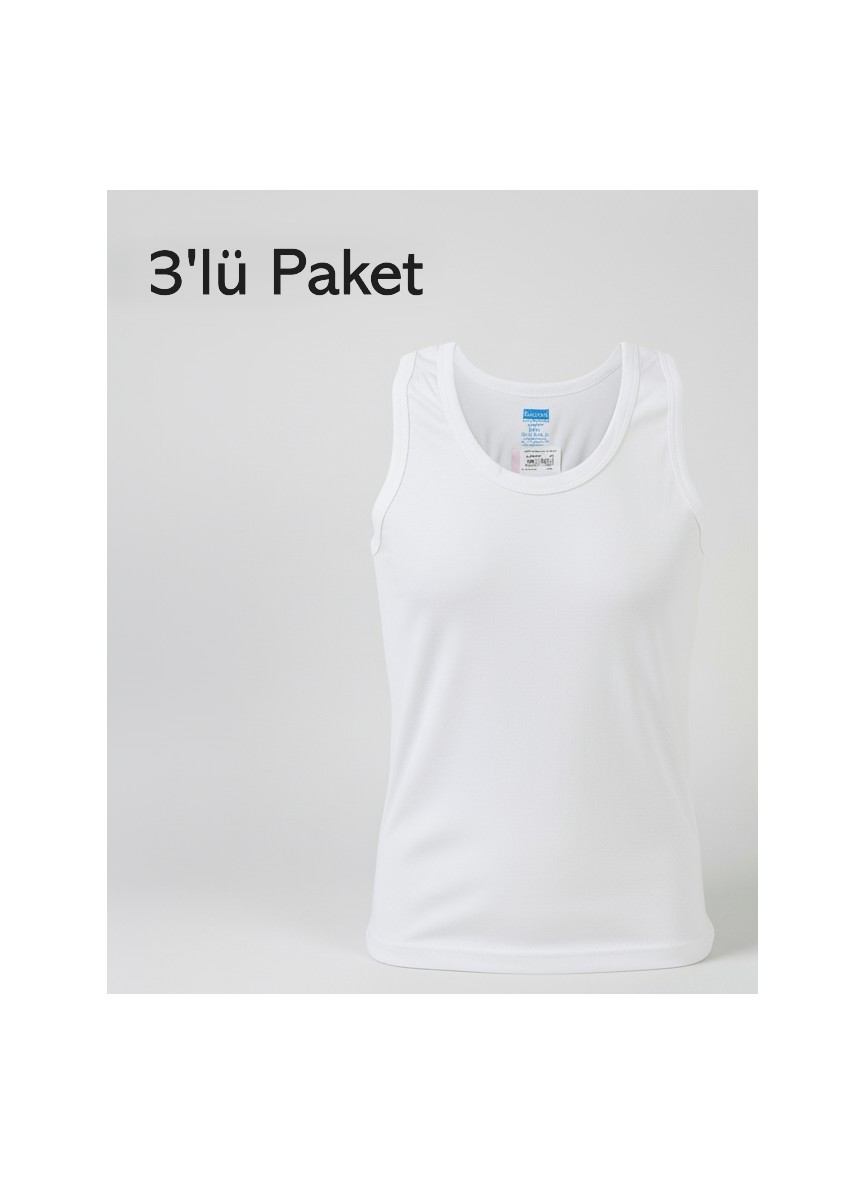 Balkonda Erkek Atlet Pamuklu İç Çamaşır 3'lü Paket Slim Fit Rahat - Berrak görsel 6