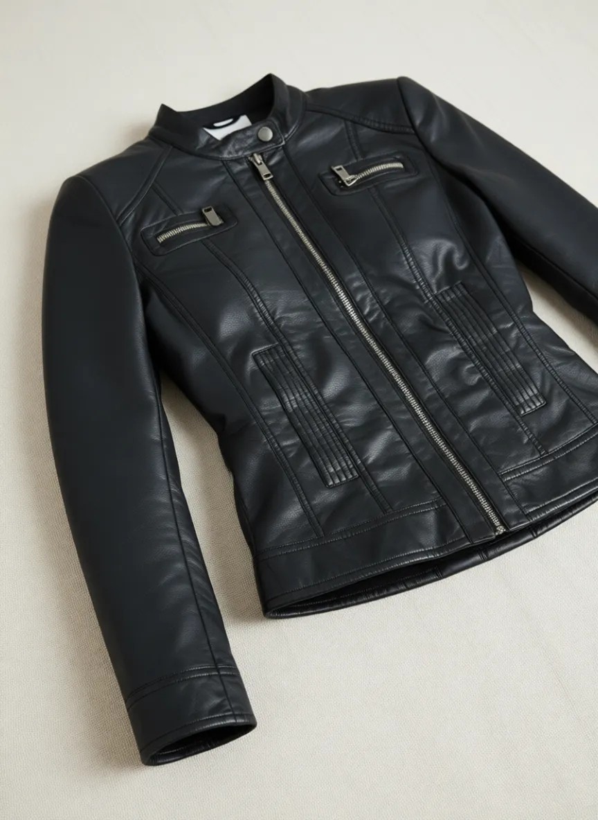 Only Deri Ceket Onlbandit Faux Leather Biker 15081400-Blk görsel 4