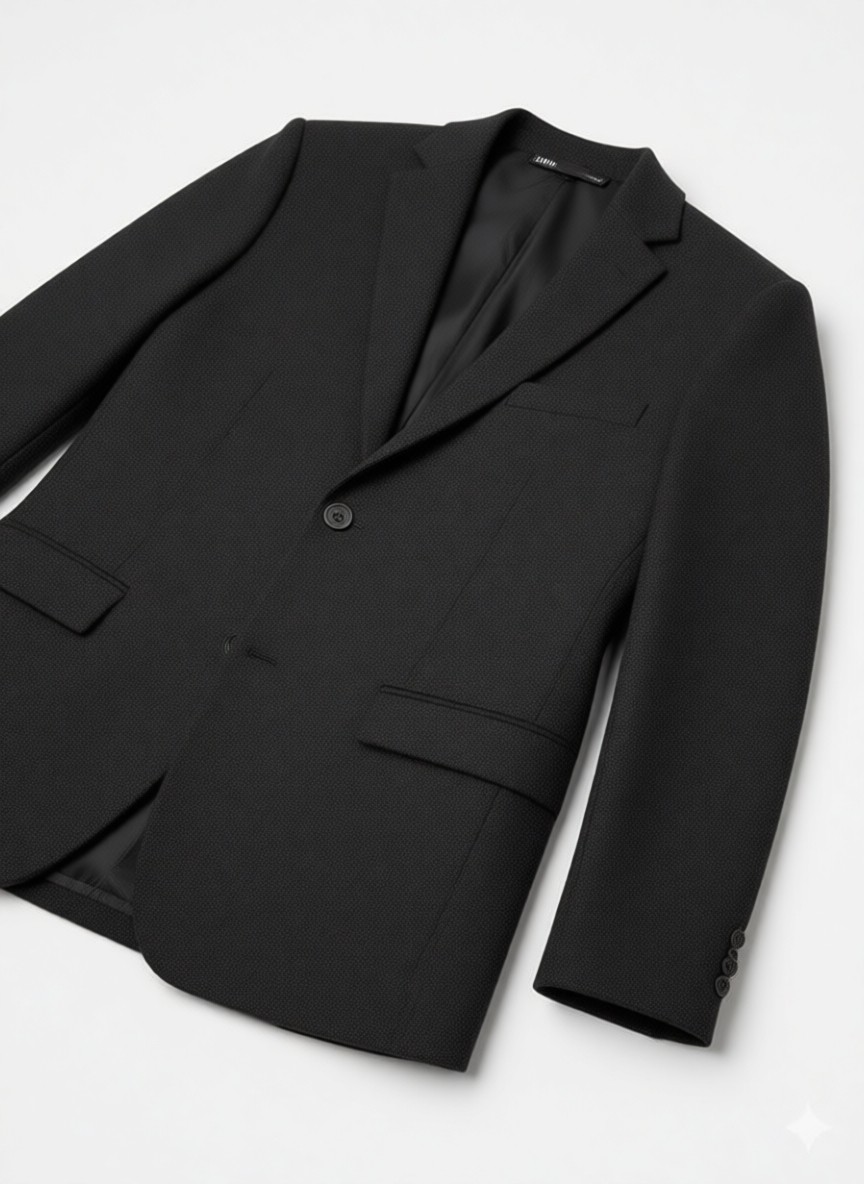 Plus Scorpion Erkek Bej Slim Fit Blazer Ceket, Çizgili Dokulu Kumaş, Çift Düğmeli görsel 6