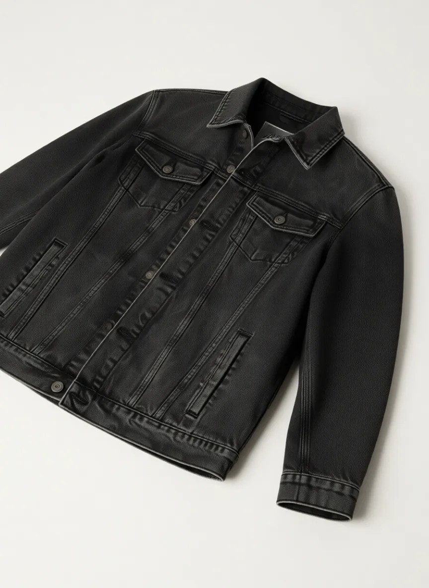 Mustang Erkek Denim Ceket Antrasit Renk L Beden Konforlu ve Şık Tasarım görsel 7