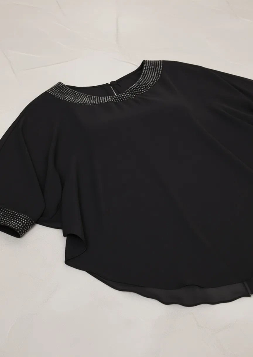 Modayız Büyük Beden Siyah Trend Bluz 26B-2594