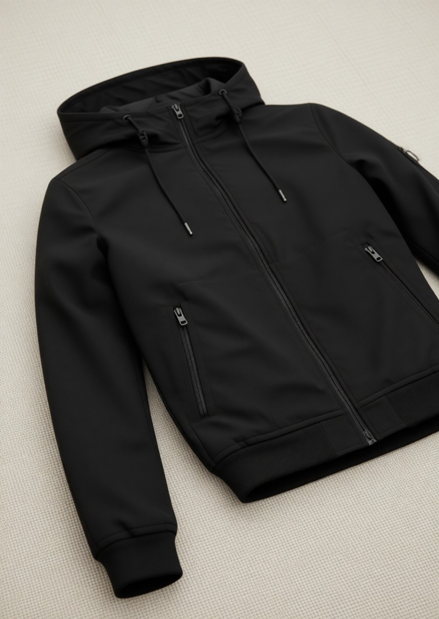 Jack & Jones Jjebasıc Softshell Hood Noos Black görsel 8
