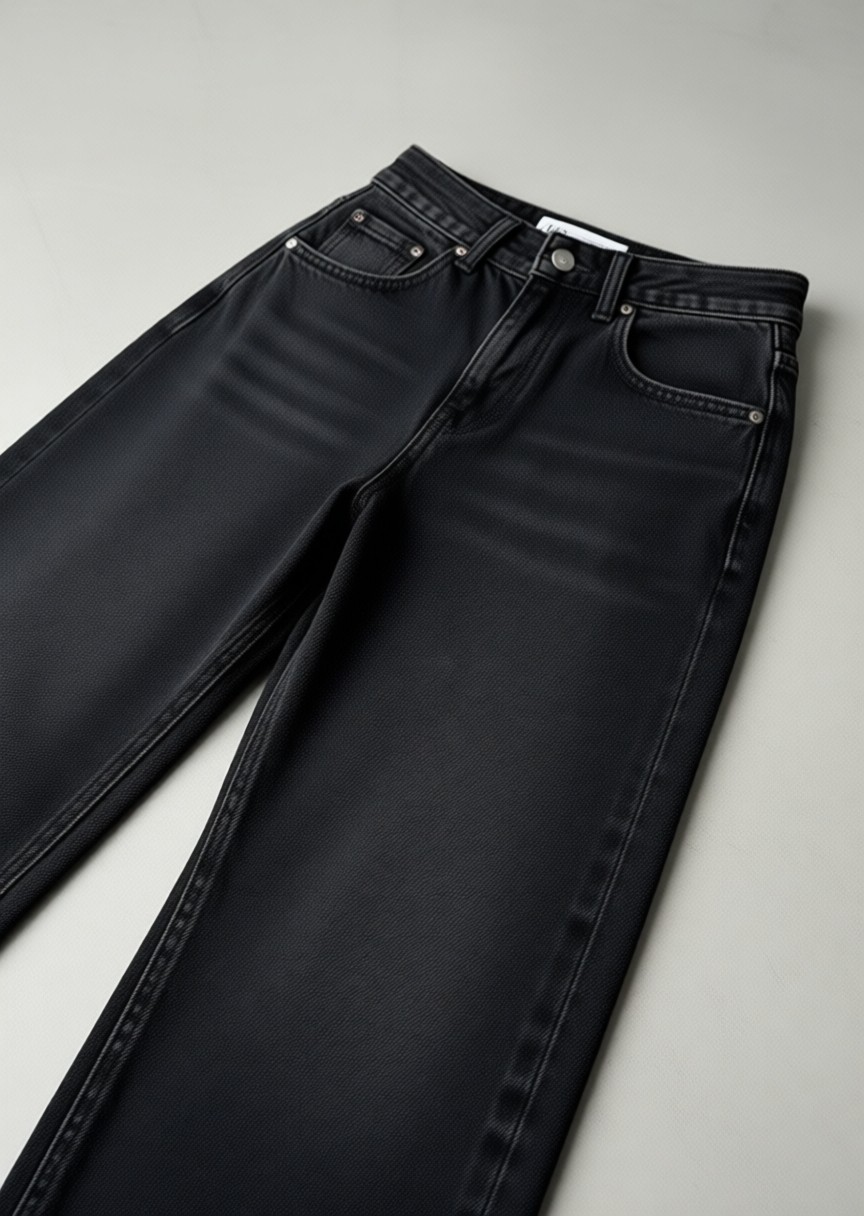 DENİKK Denikk Trend Unısex Loose Fıt Kar Yıkama Baggy Jean Pantolon-Trend Unısex Loose Fıt Snow Wash Baggy Jean P görsel 3