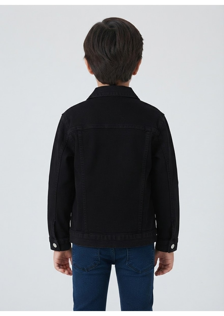 Güler Butik Unisex Gri Mavi Siyah Renk Alternatifli Kot Ceket- Unisex Çocuk Denim Ceket görsel 6