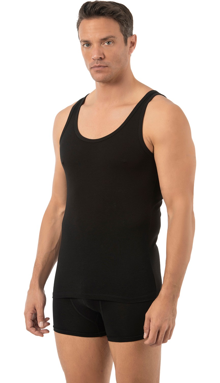 Özkan Underwear Özkan 10852 Erkek Premium Kumaş Pamuklu Modal Esnek Rahat Kalın Askılı Atlet görsel 3