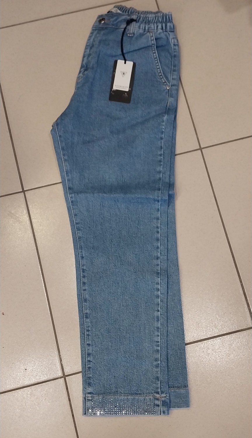 Kadın Paça Taş Detay Beli Lastikli Likralı Üst Düzey Büyük Beden Pantolon görsel 4