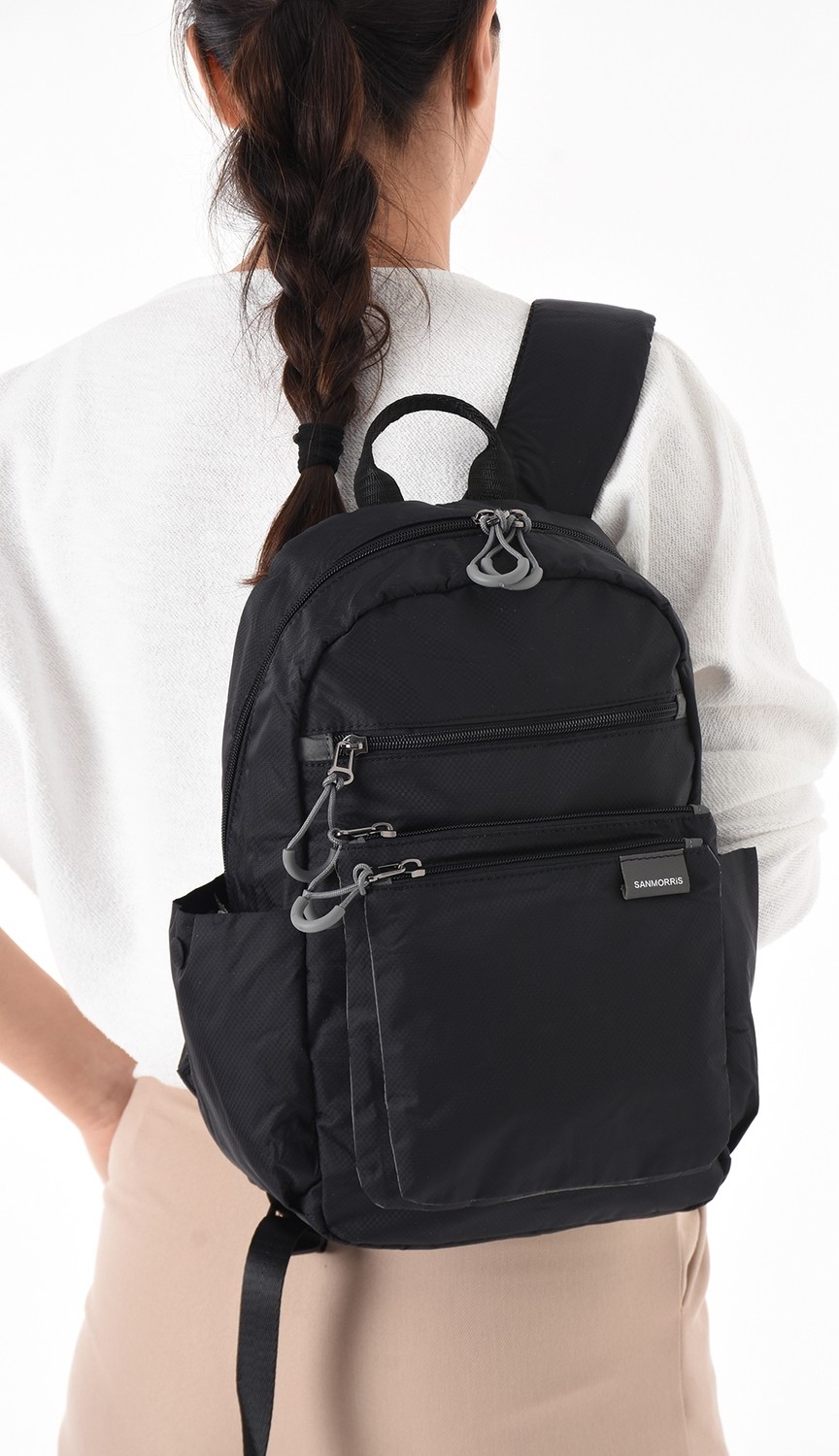 Sanmorris Suya Dayanıklı Paraşüt Kumaş Unisex Sırt Çantası 6002 görsel 6
