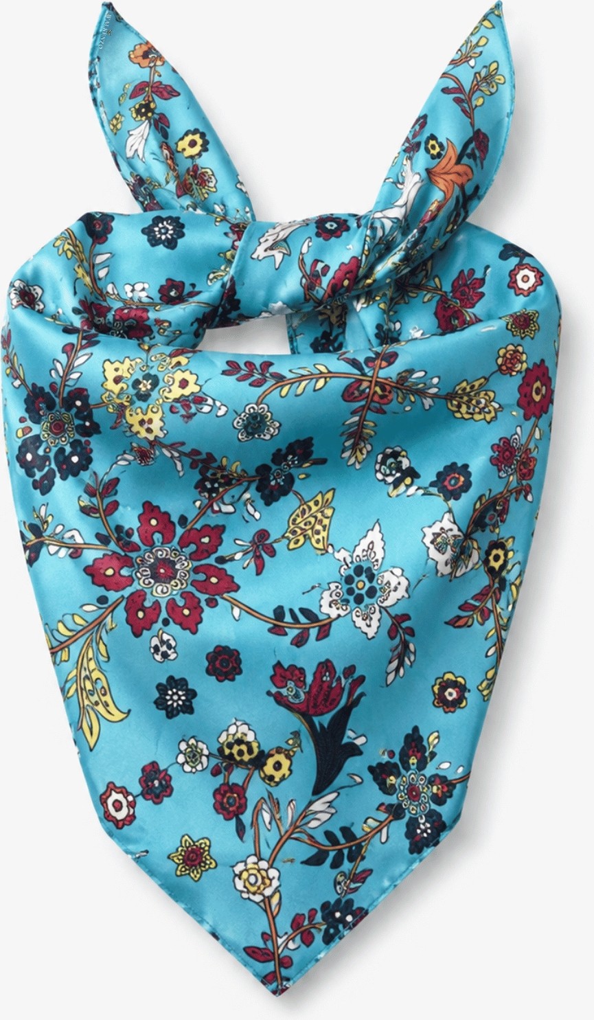 Walkenzo Lara Çiçek Desenli %100 Pamuklu Çok Amaçlı Bandana Fular