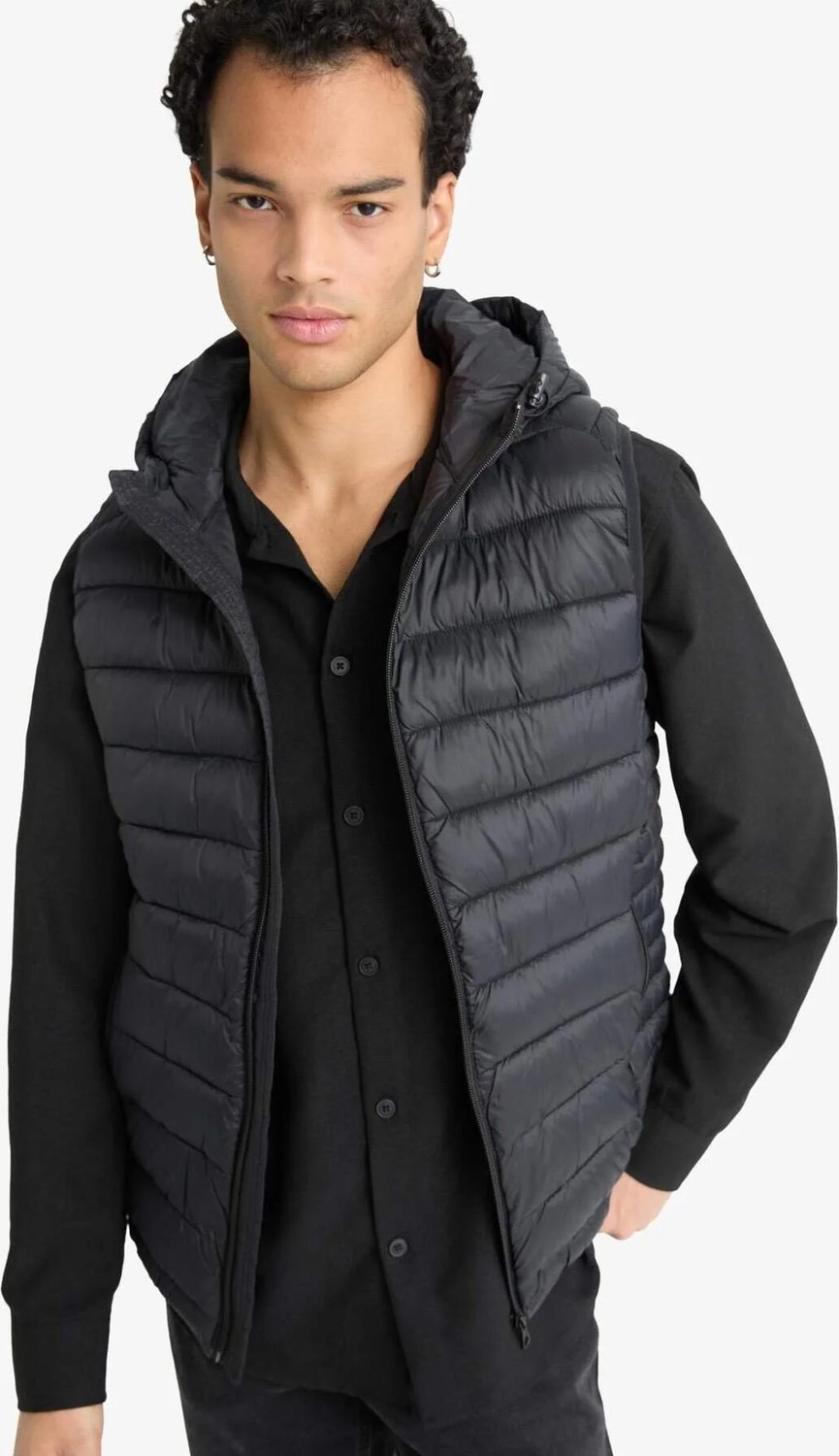 DeFacto Hafif Şişme Yelek Su Itici Slim Fit Dar Kesim Kapüşonlu Fermuarlı Cepli Mevsimlik N4652AZ24AU
